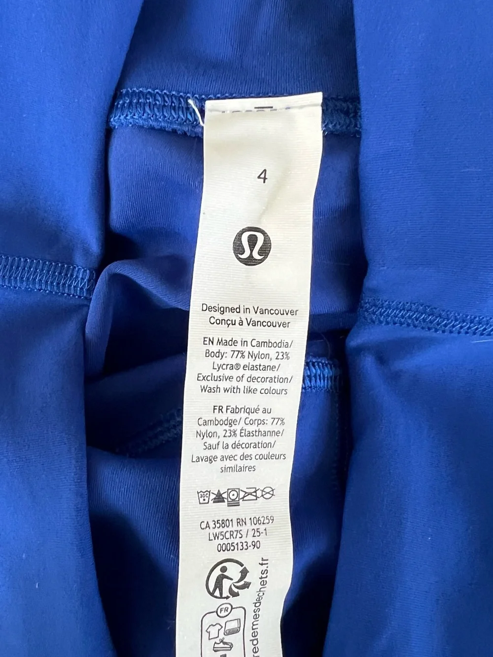 lululemon athletica Royal Blue Ankle-Length Performance Leggings